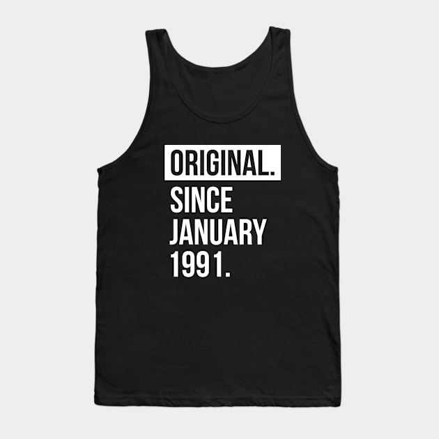 1991 January 28 years old birthday Tank Top by hoopoe